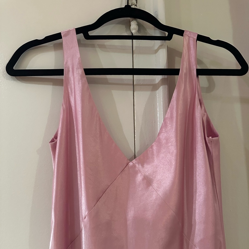 Vince V Neck Satin Slip Dress - Picture 5 of 7